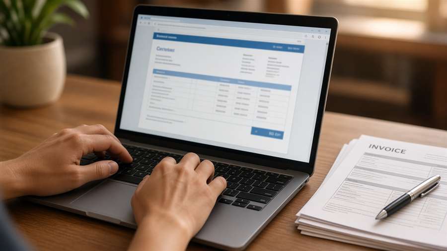Emissão de nota fiscal no computador
